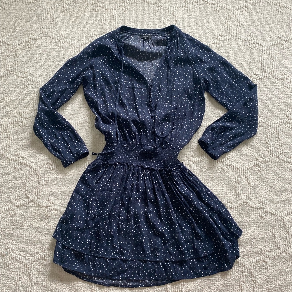Rails navy and white star tiered dress